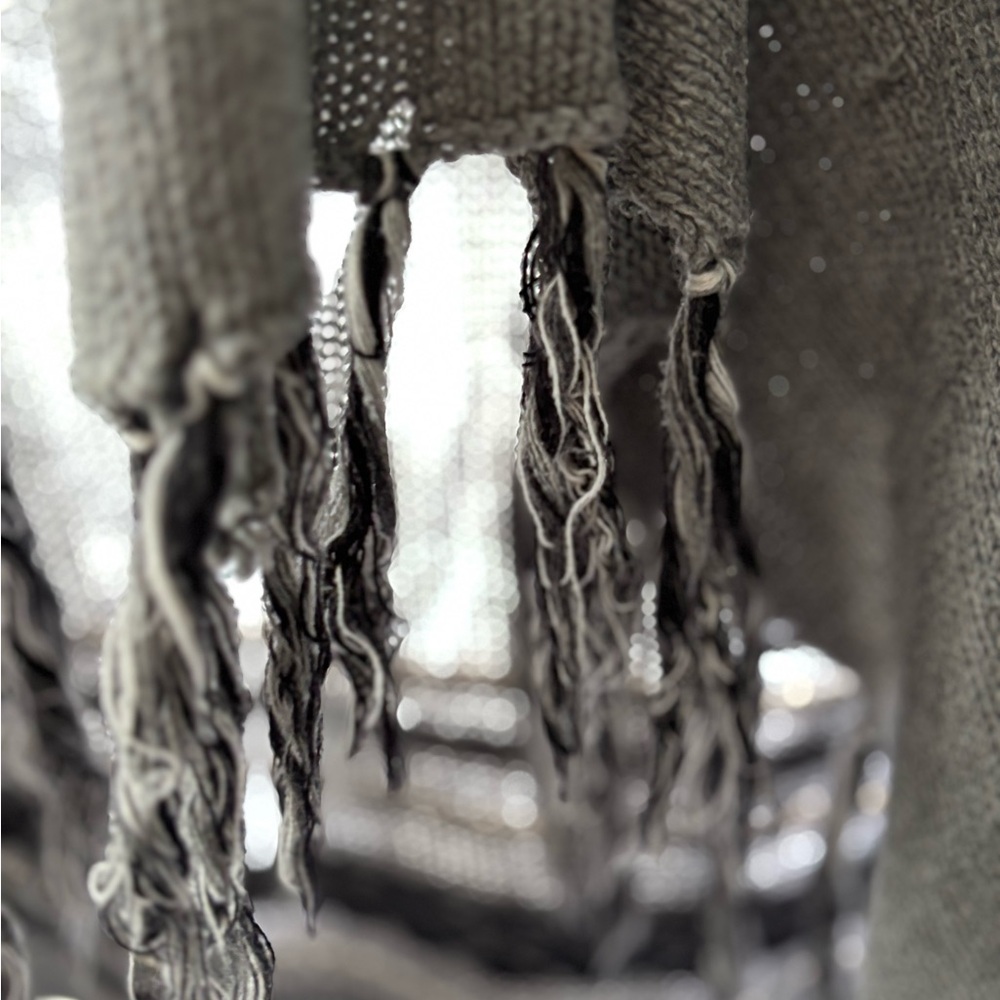 CAbi Gray Fringe Open Cardigan‎ - Picture 2 of 10